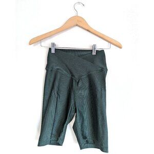 Offline by aerie Crossover Ribbed Shine 7" High Waist Bike Shorts Sycamore Green